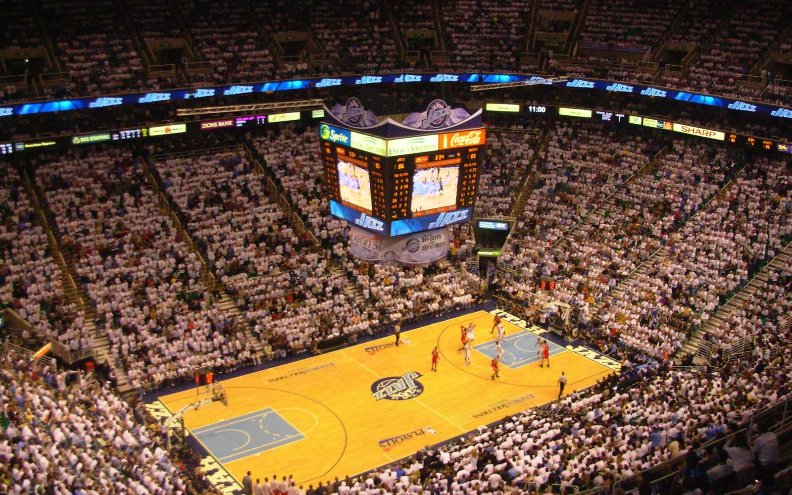 The Delta Center in Salt Lake City during a Utah Jazz home game