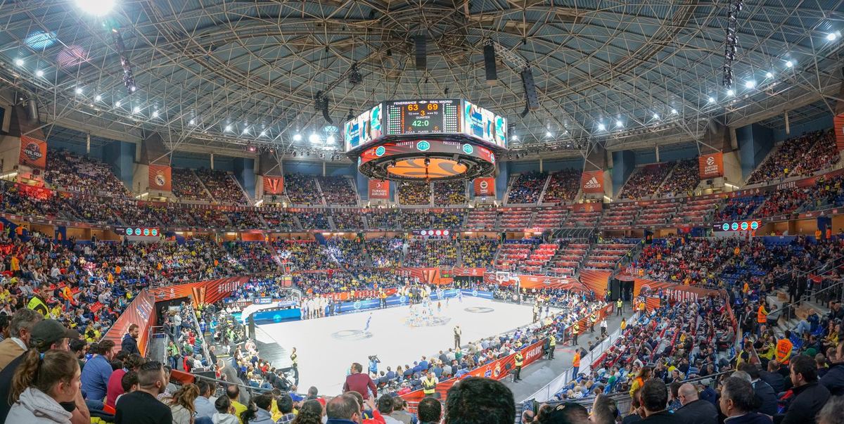 Inside Buesa Arena in Vitoria-Gasteiz
