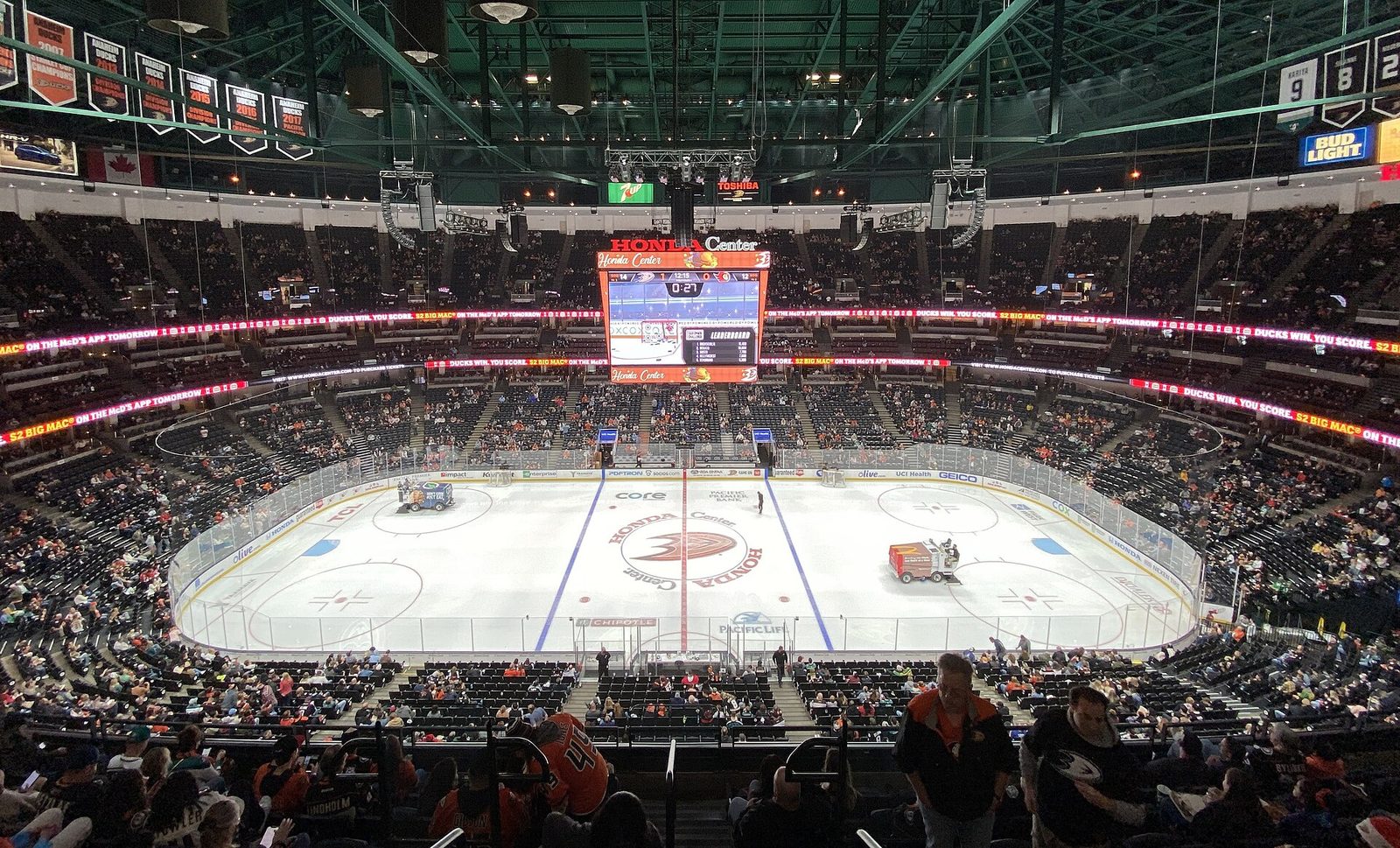 Inside Honda Center in Anaheim, home of the Ducks