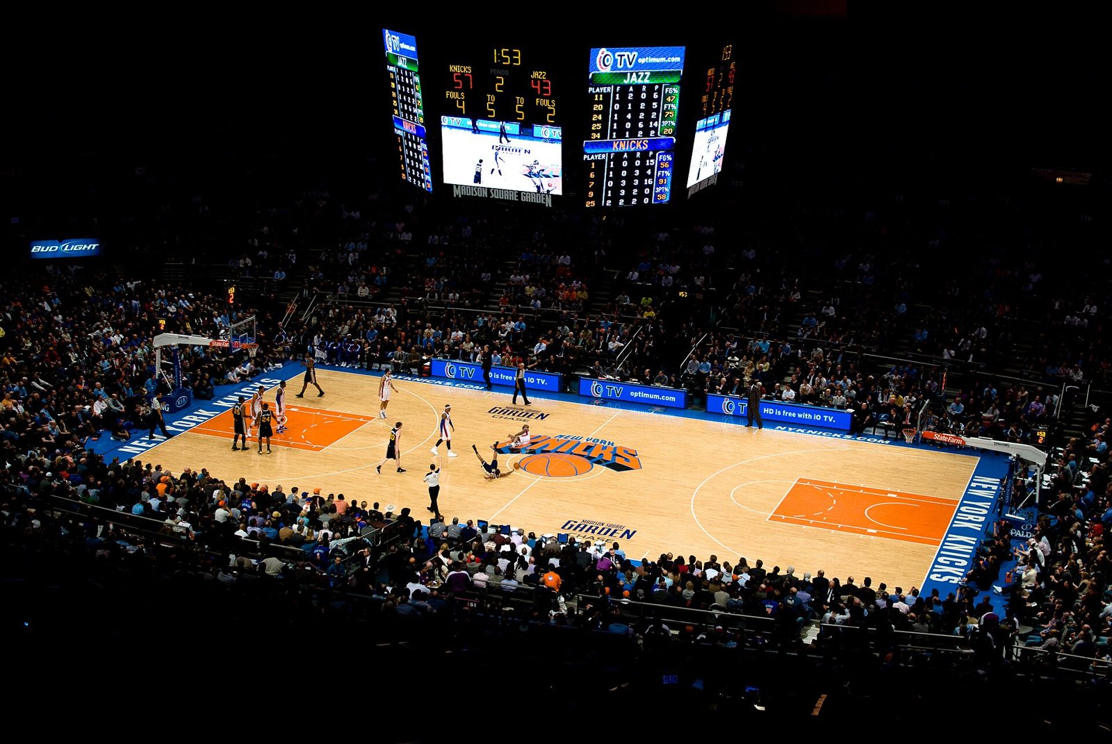 Madison Square Garden interior during a New York Knicks game