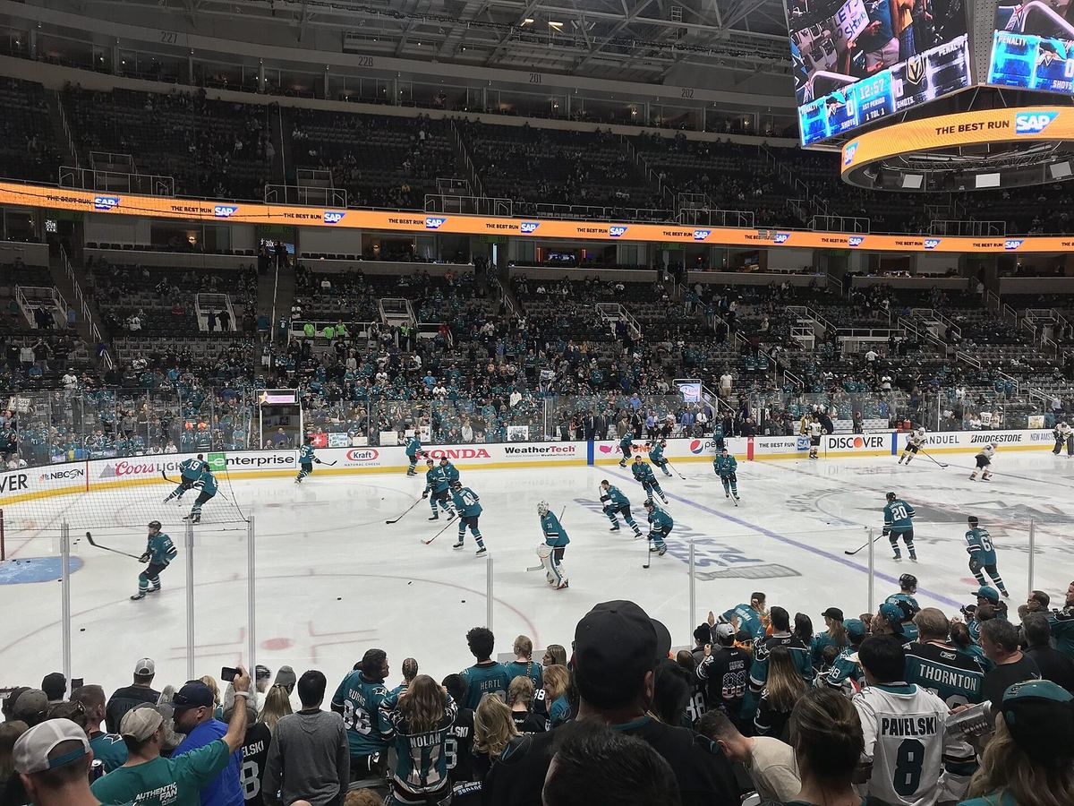 Inside SAP Center at San Jose during a Sharks game