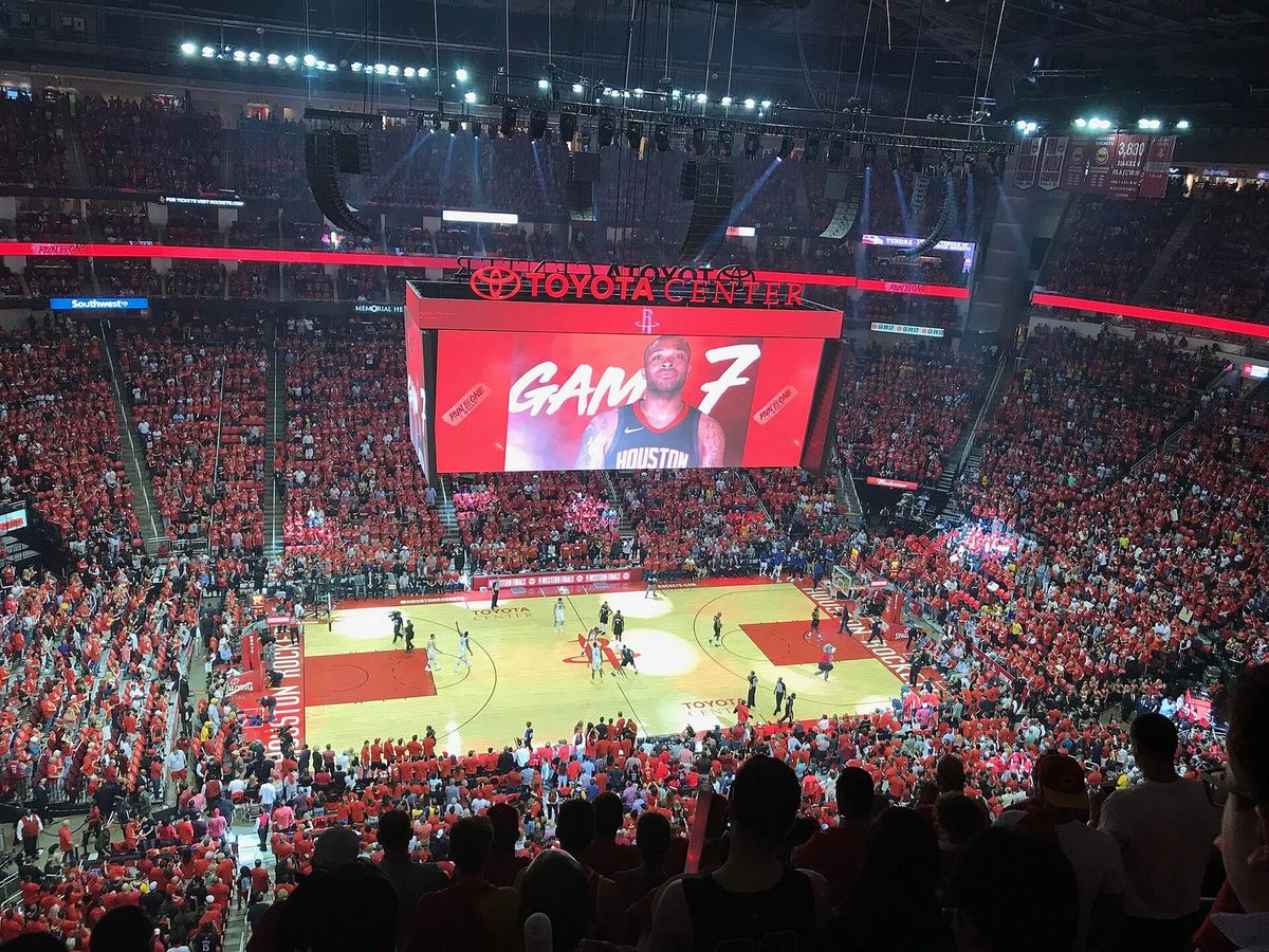 Toyota Center interior during a Houston Rockets playoff game