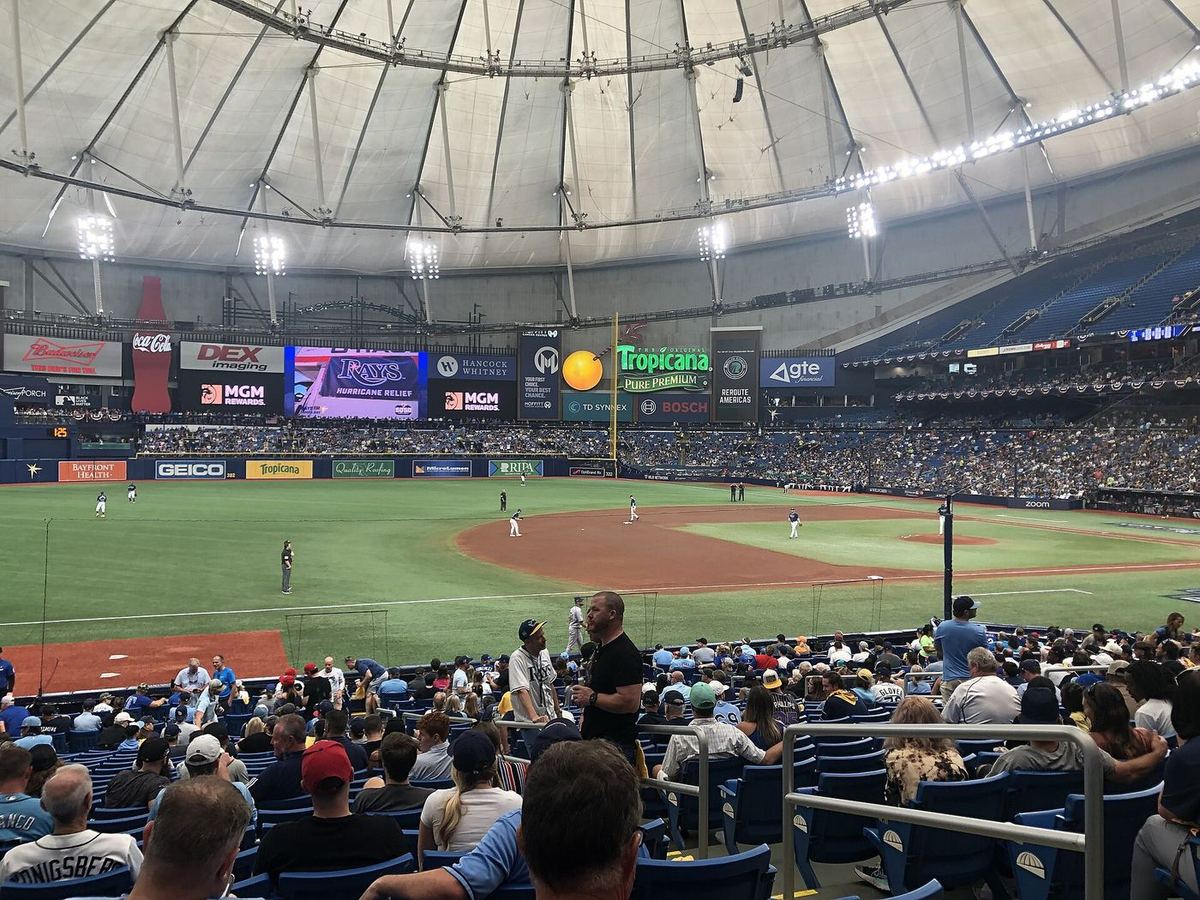 Tropicana Field full and loud during a postseason game