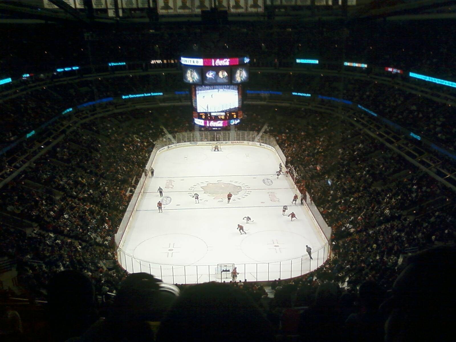 United Center in Chicago during a Blackhawks hockey game
