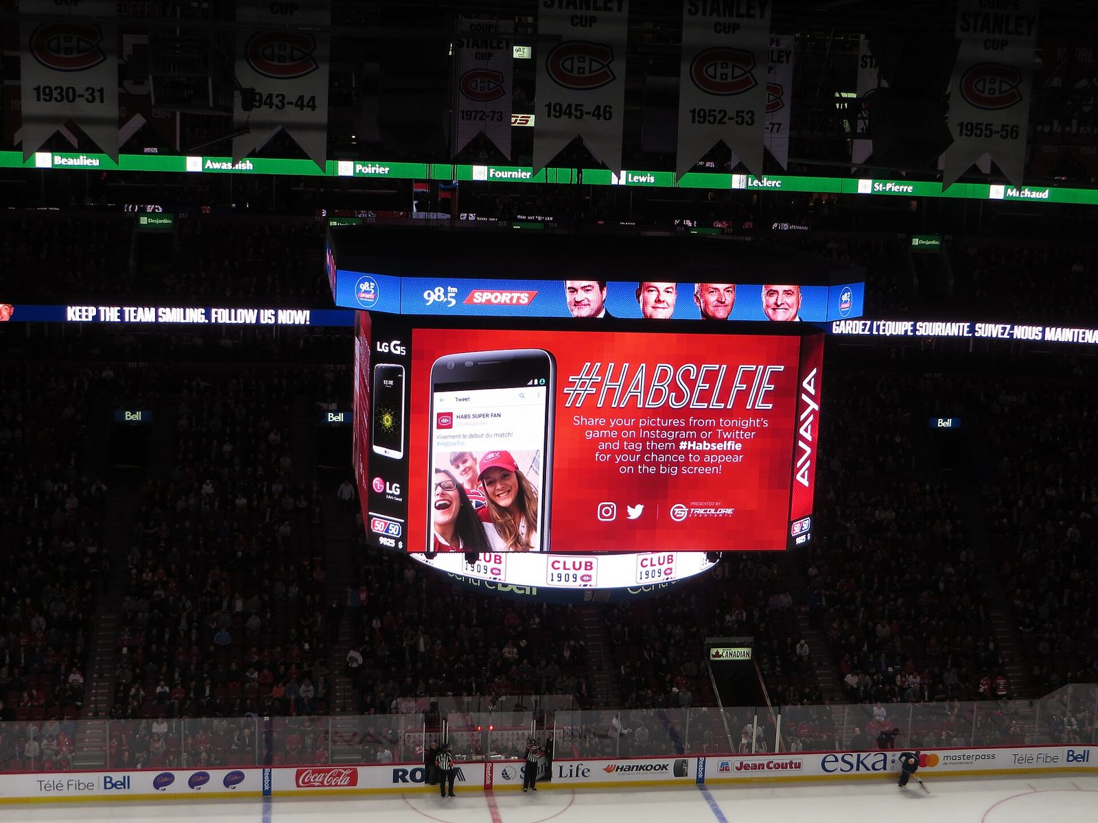 Bell Centre interior during a Montreal Canadiens game