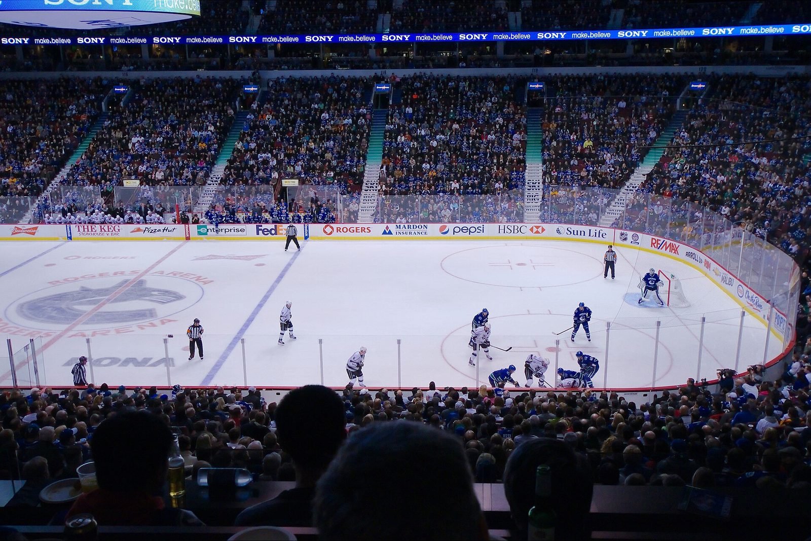 Rogers Arena interior during a Vancouver Canucks game