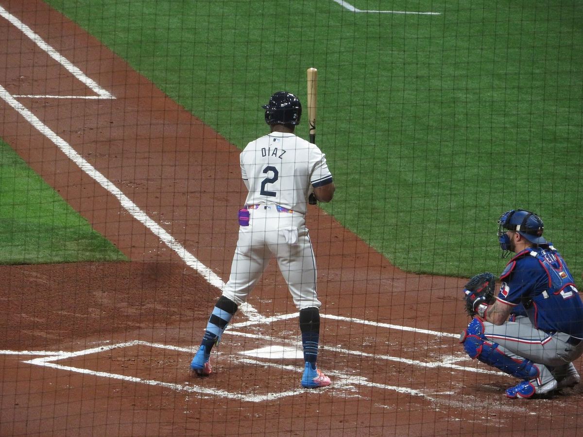 Yandy Diaz batting for the Tampa Bay Rays